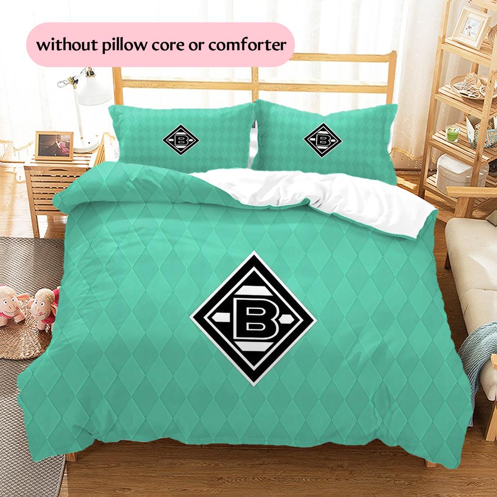 Borussia Mönchengladbach Pattern Bedding Quilt Set Home Decoration Gift (1 * duvet cover + 2 * pillowcase without core).xwn