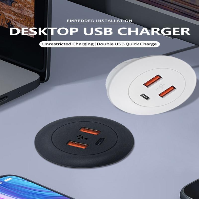 НОВЫЙ Встраиваемый Настольный Многопортовый USB2.0 на USB TYPE-C Разъем для Зарядки Удлинитель Скрытый Кабель Быстрой Зарядки