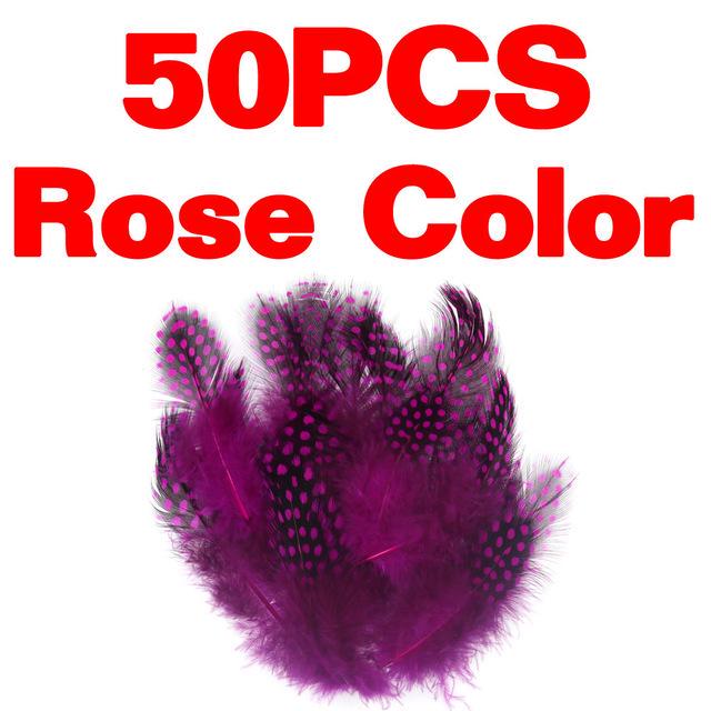 50pcs/Pack Colored Guinea Feather for Fly Tying Dotted Hackle Collars Tailing Wingcases and Cheeks Tube Fly Tying Material