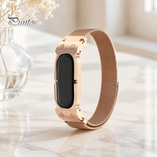 Бесшовная умная ремешок для часов из нержавеющей стали для Fitbit Air Band, Регулируемый сменный магнитный браслет, Гибкая регулировка, Петли для часов,