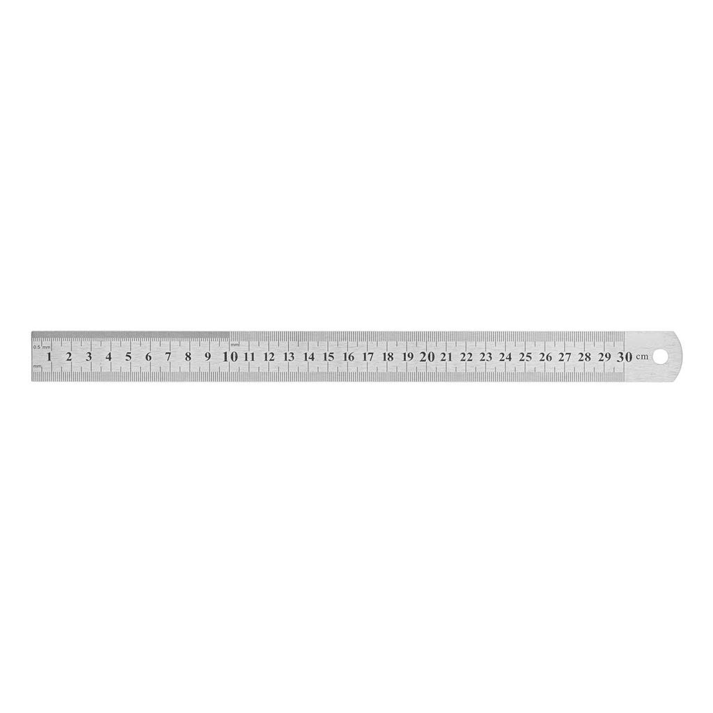 30cm Ruler 30cm Measurable Length Clear Scale Accurate Stainless Steel Metal Ruler with 2