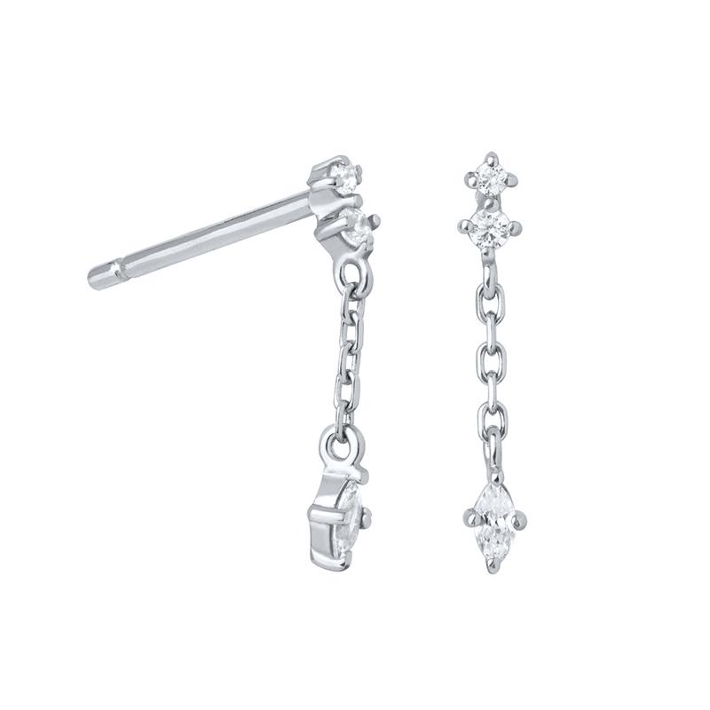 925 Silver Ear Buckles Fashion Hoop Earrings White Crystal Luxury Women's Earrings Wedding Women's Jewelry Premium Gift