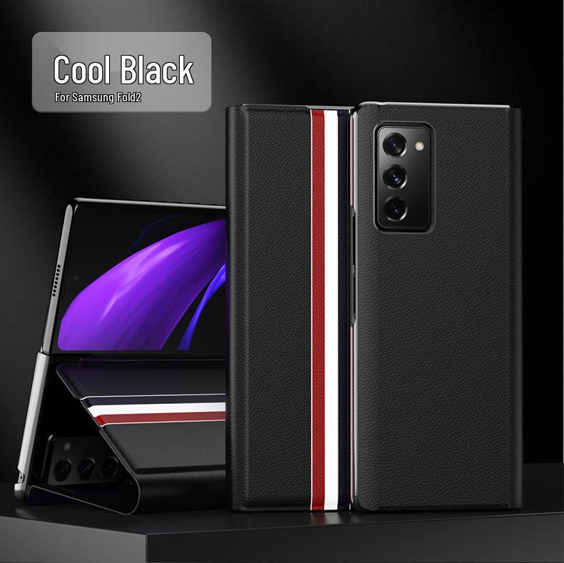 Совместимый чехол для Samsung Z Fold7 с карманом для карт - Полное покрытие, противоударная кожа для Z Fold5/4/3/2