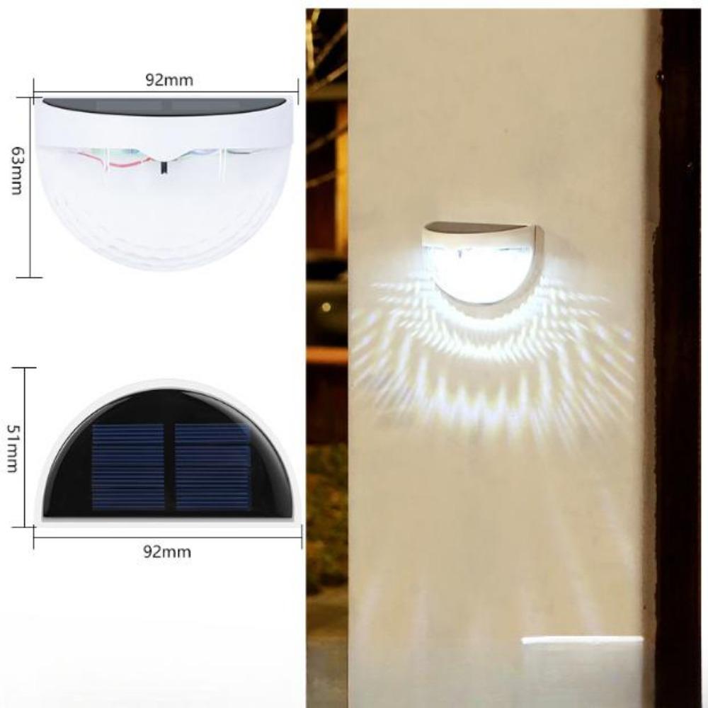 LED Solar Power Light Energy Wall Lamps Waterproof Stair Fence Lamp Semi-circular Lights Outdoor Home Garden Decoration Lighting