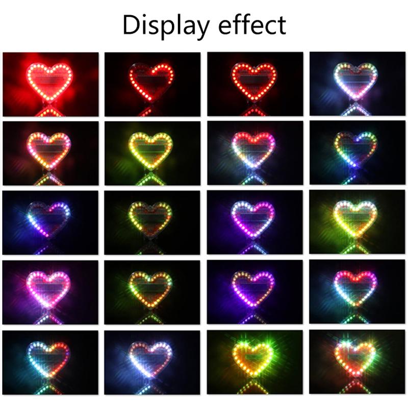 Led Heart-Shaped Flow Light Diy Electronic Kit With 32 Colorful Led Lights Diy Soldering Practice Kit Battery Powered