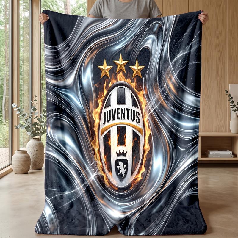 Juventus FC Theme blanket Soft Flannel Blanket Plush Throw Blanket Cozy Sofa Bed Blanket for Home Decor