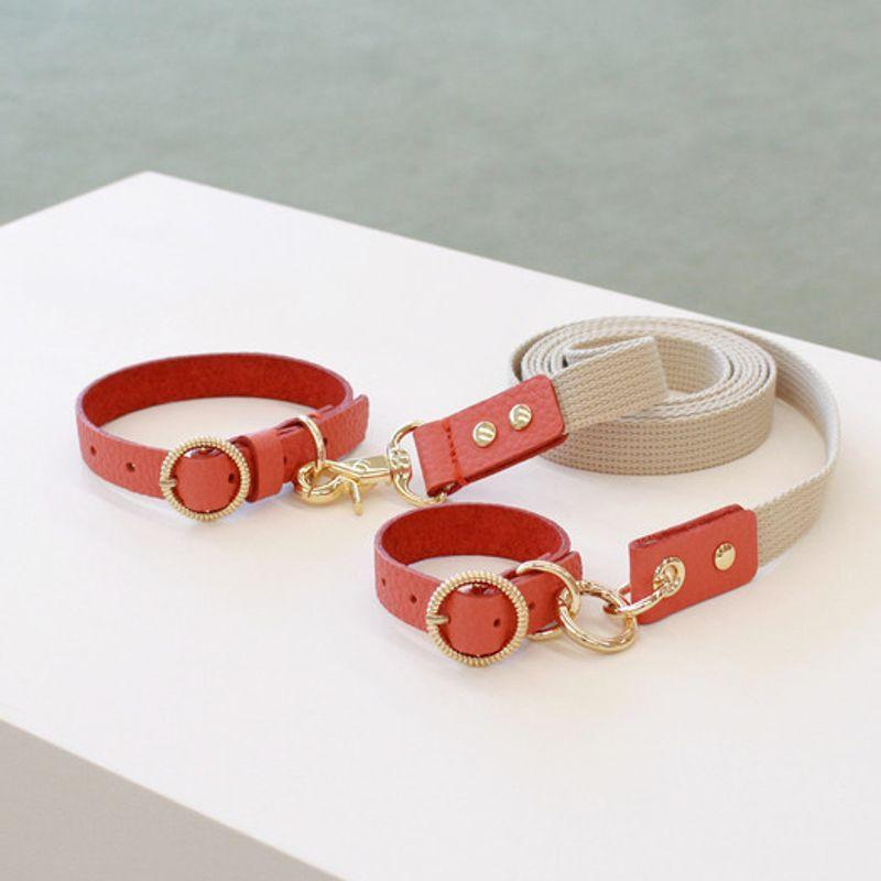 MAISON DE MIU Hands-Free Link Earth Полный комплект (Поводок/Поводок/Ремешок на запястье) коралловый
