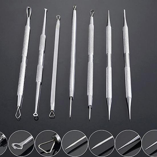 Acne Remover Tool Safe to Skin Blackhead Needle Stainless Steel Silver 10 Cm 1