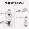 ICSEE 4K 8MP E27 Bulb WiFi камера с двумя объективами, двумя экранами, автоматическим слежением, двухсторонней аудиосвязью, цветным ночным видением, наружная камера безопасности