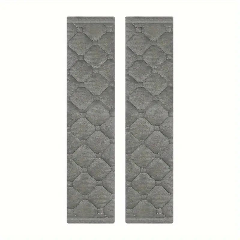 2Pcs Quilted Embroidered Plaid Refrigerator Handle Covers Plush Thickened Refrigerator Handle Dust Cover