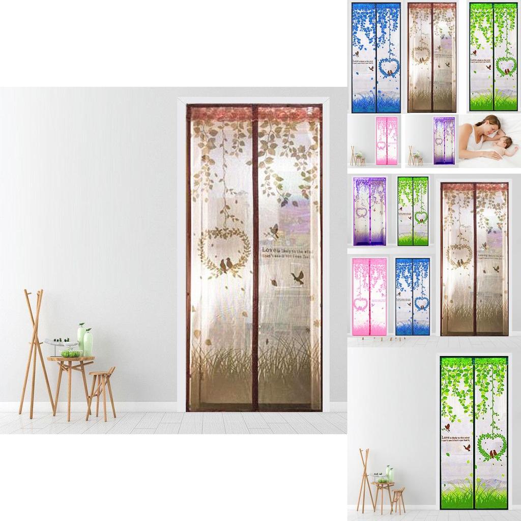 Tulle Door Magnetic Closing Mesh Mosquito Net Cartoon Window Curtain Screens