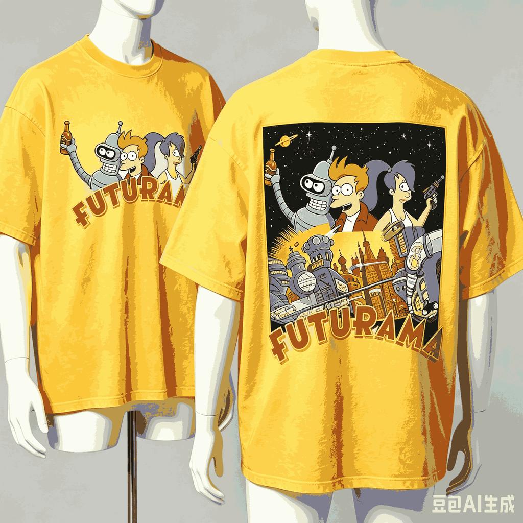 Futurama For Fan Gift Tshirt Unisex Unisex Harajuku Oversized Unisex Short Sleeve Streetwear High Quality Couples Breathable Soft