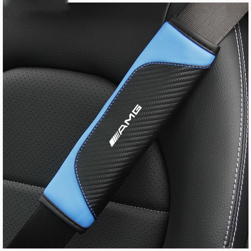 WAK3 Car Seat Belt Cover Shoulder Neck Soft Pad For Mercedes Benz AMG W220 W206 W203 W211 W205 W212 W201 W210 GLK Car Accessories