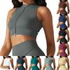 Женская мода, бесшовный трикотаж, плотный дышащий сексуальный удобный повседневный спортивный топ для бега и фитнеса для йоги с застежкой-молнией