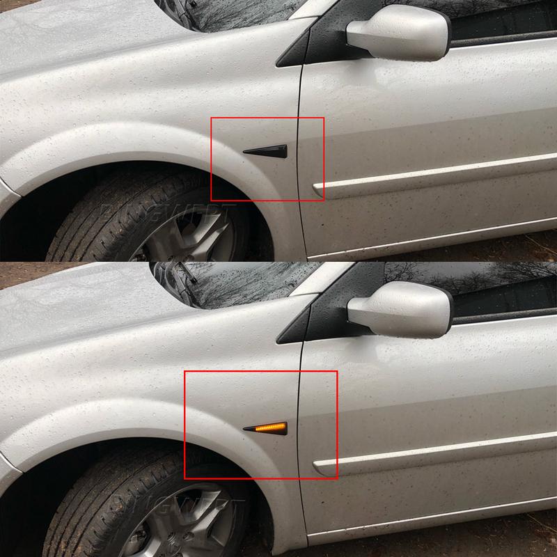 Car Light For Renault Megane MK2 Grand Scenic MK2 2003-2009 Dynamic LED Flashing Turn Signal Side Marker Lamp