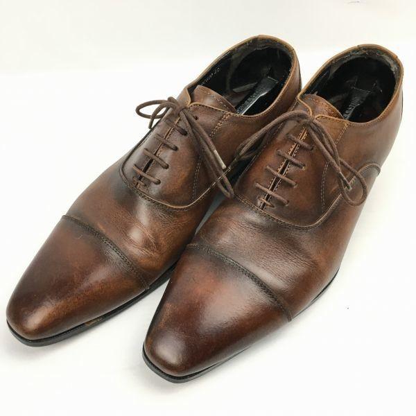 Queen Classic Made In Japan Long Nose Straight Tip Business Shoes Brown Size 40 (25.0)(USED)