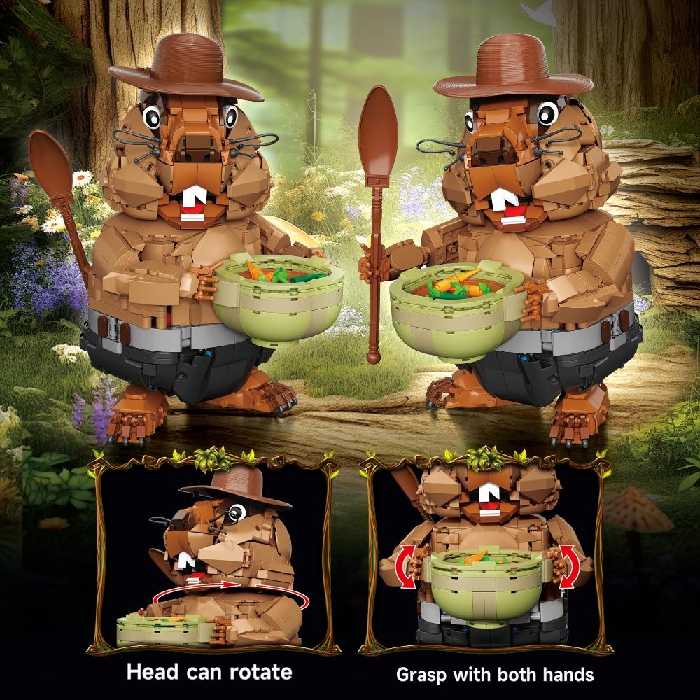 Marmot Animal Building Blocks Set MOC Assembly Bricks DIY tabletop decorations Models Birthday Halloween Christmas gifts