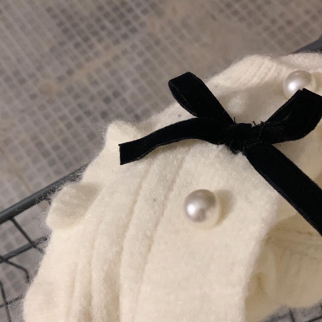 Gentle Wind Bow Knitted Cardigan Women 2022 Spring and Autumn New O Neck Solid Japanese Sweater Cardigan Coat Women