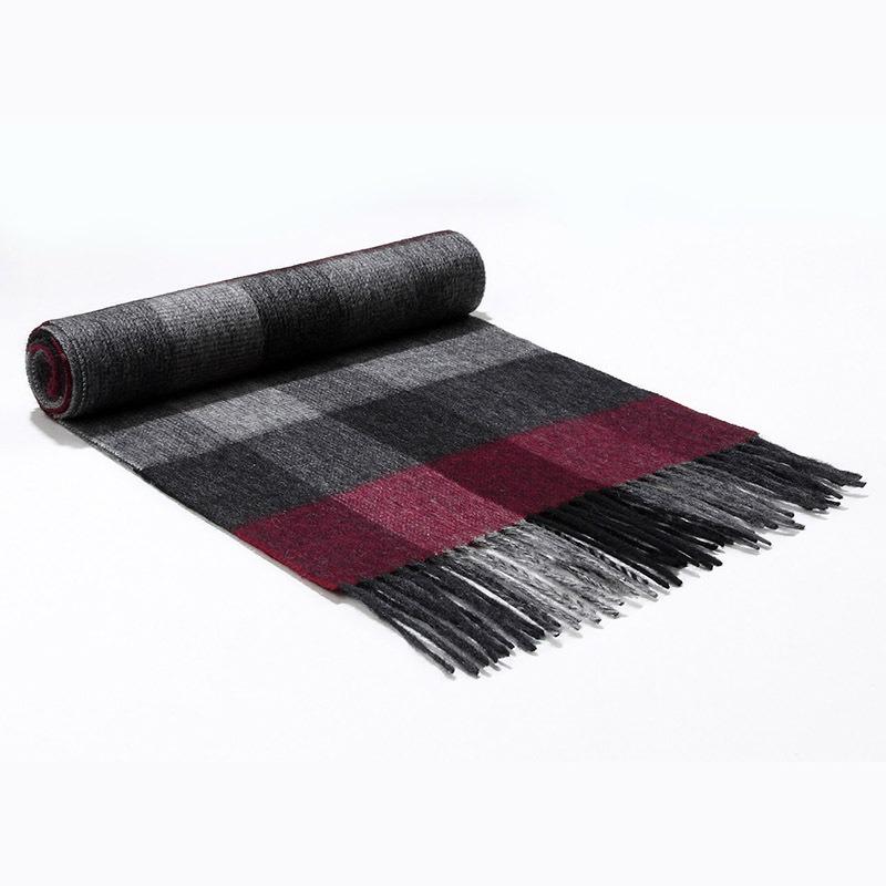 Шарф из чистой шерсти, осенне-зимний шарф, основовязаный классический клетчатый теплый шарф из овечьей шерсти, унисекс
