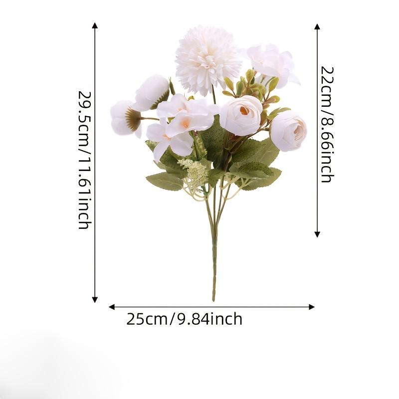 2 Bouquets Simulated Cemetery Flowers 2pcs Burial Ground Baskets White Rose Hydrangea Mixed Artificial Flower
