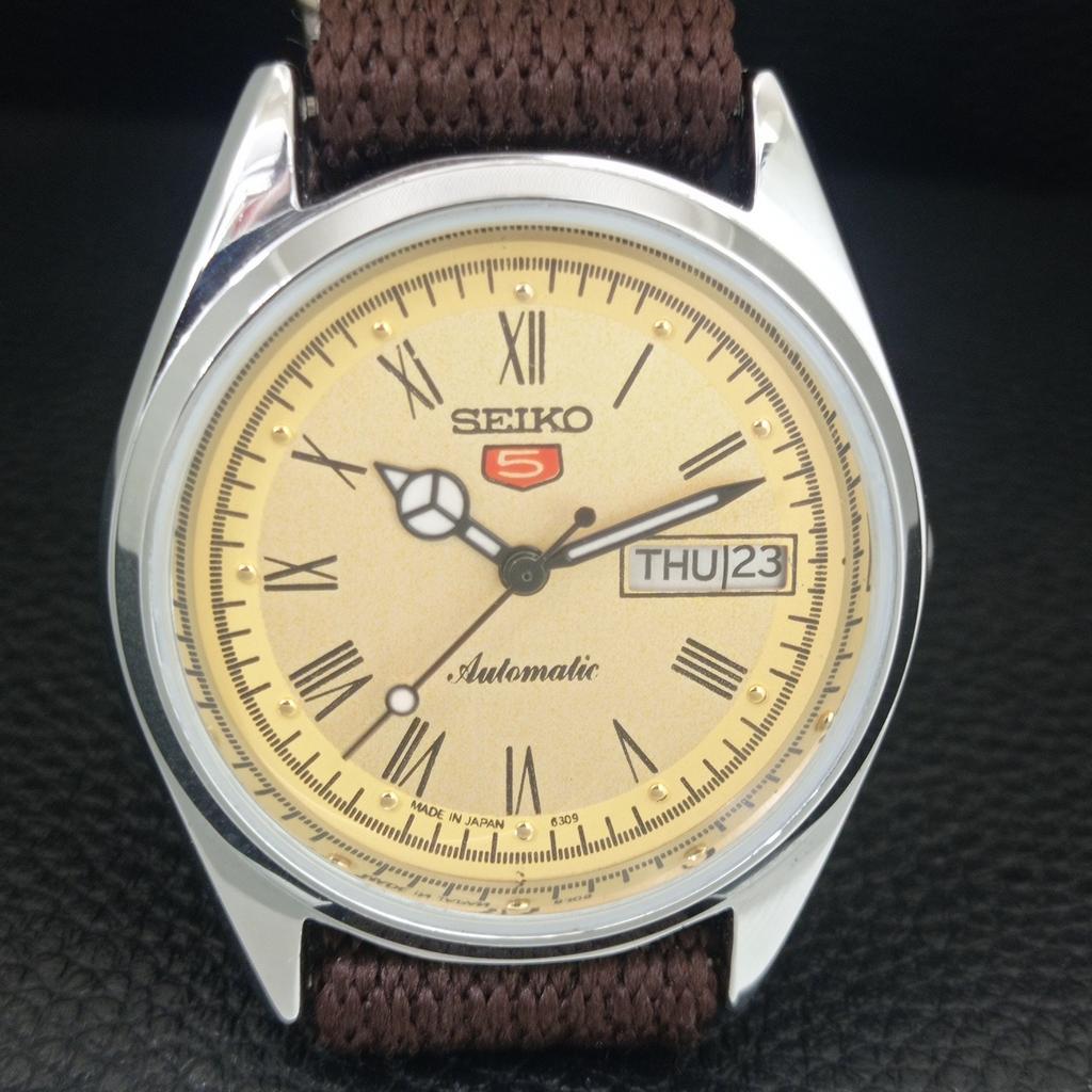 ВИНТАЖНЫЕ АВТОМАТИЧЕСКИЕ SEIKO 5 6309A ВОССТАНОВЛЕННЫЕ ЯПОНСКИЕ МУЖСКИЕ ЗОЛОТЫЕ ЧАСЫ a442159-1