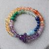 As desired2Original multi-bead double-ring crystal bracelet for women with lapis lazuli, malachite, amethyst, and aquamarine
