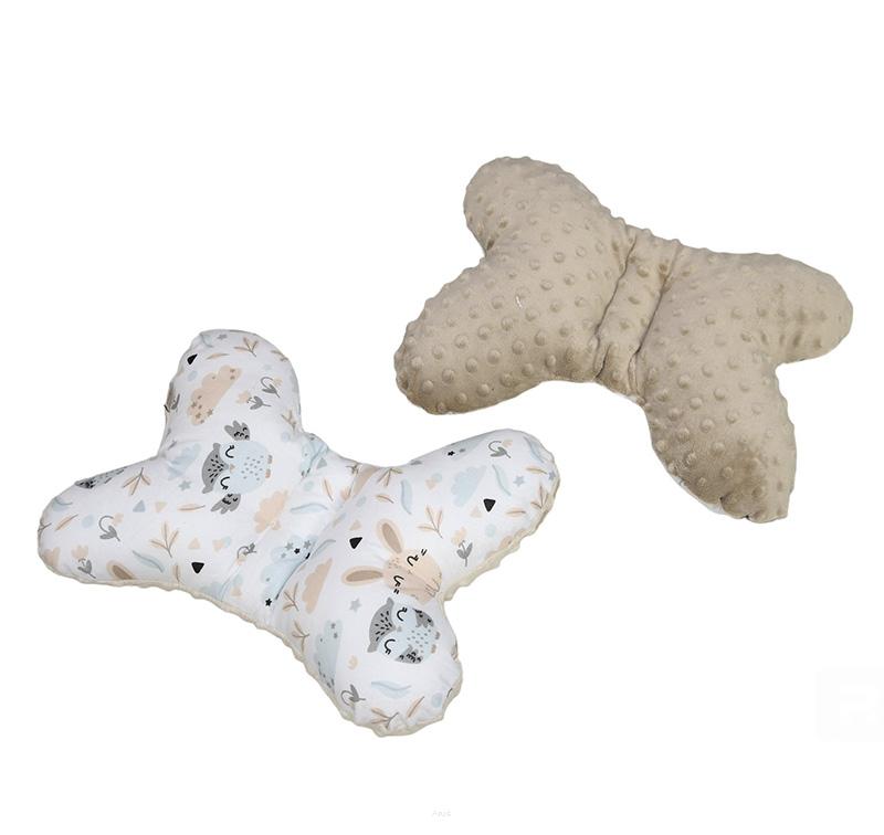 Minky anti-shock butterfly pillow (brown + hedgehogs)