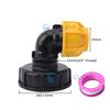 IBC Tank Adapter S60 x 20mm/25mm/32mm PE/PVC Pipe Connector Elbow & Tee Fittings For Garden Farm Irrigation Joints