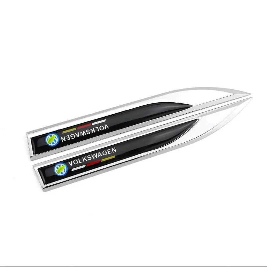 2026 Hot VOLKSWAGEN 1 Pair 3D Metal Epoxy Badge Car Sticker Accessories Fender Emblem Sticker For Volkswagen VW Polo Golf 6 Pass zf7