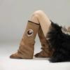 Meng Ziyi Retro Square Head Western Cowboy Boots Versatile Thick Heel Trouser Tube Boots Niche Design Thin Boots