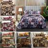 3Pcs Duvet Cover Set, Rustic Retro Style Series Animal Puzzle Print Bedding Set, Soft Comfortable Duvet Cover, For Bedroom