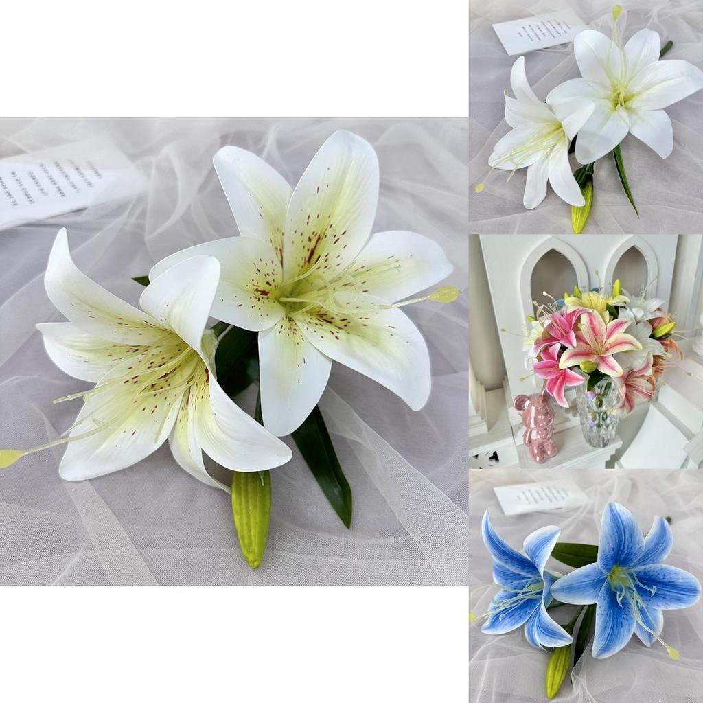 Luxury Lily 3d Printed Fake Flowers For Wedding Celebrations And Studio Use
