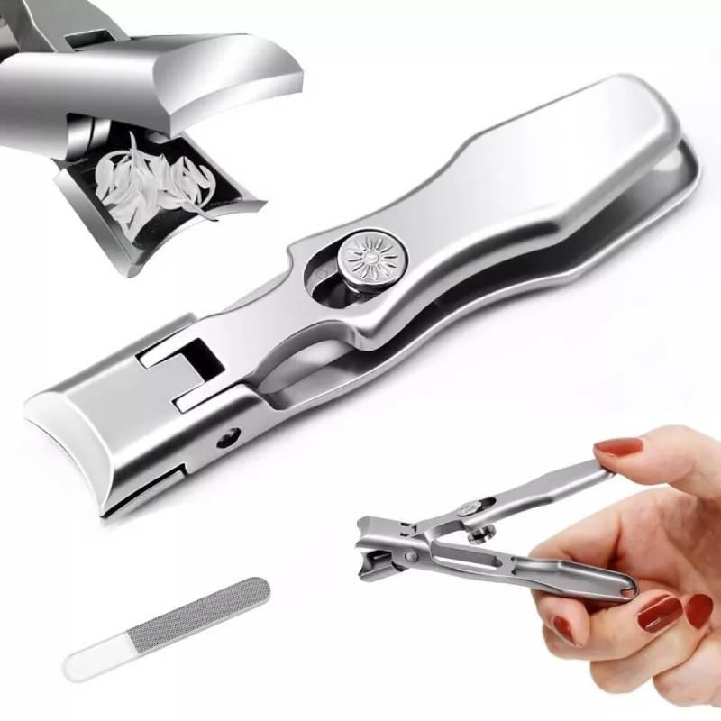 Премиальный набор кусачек для ногтей из нержавеющей стали с защитой от брызг для толстых ногтей в стильном металлическом футляре