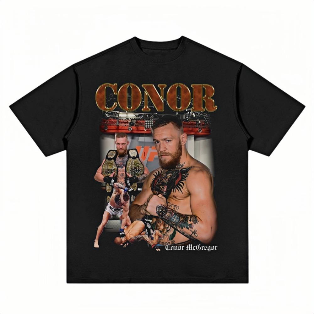 Мужская графическая футболка Conor McGregor 2026 Оверсайз Уличный стиль Яркий Свободный крой Знаковый вид Повседневный Топ