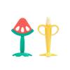 Baby&I Silicone Teether Watermelon + Banana, Mixed Colors, No Nipple, 1 Set, Korean Baby Products