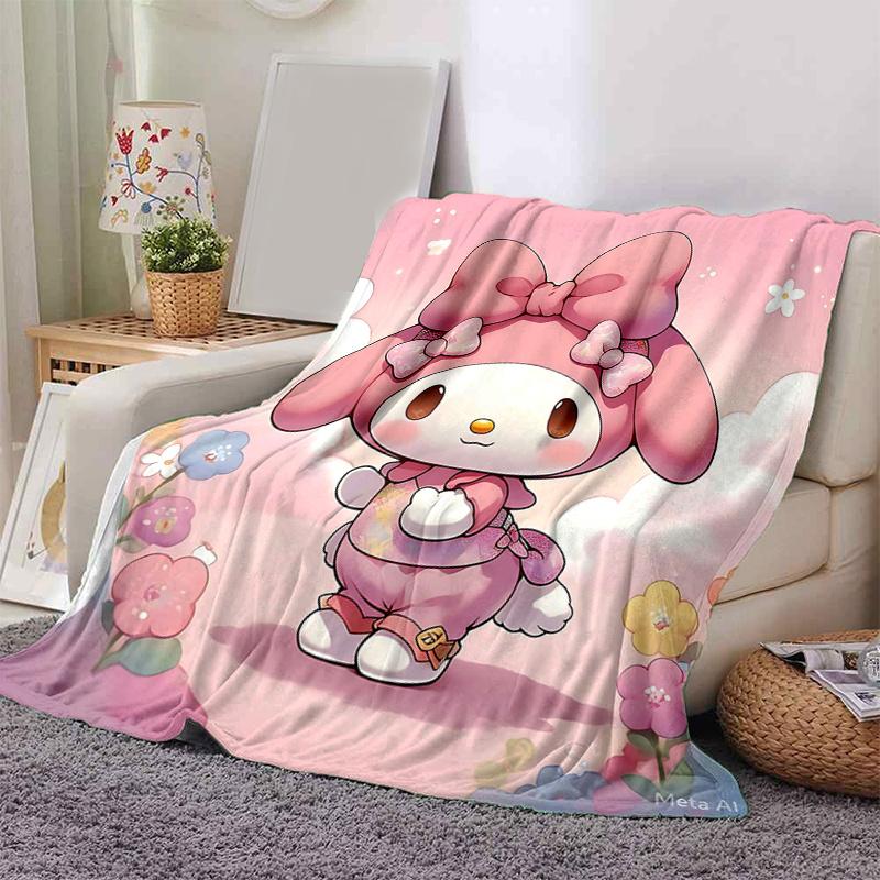 1pc Charming My Melody Home Decor Blanket Gift for Room Bedroom,Living Room, Travel, Camping, Car Blankets, Beach, Office Naps, Living Room Office Dec
