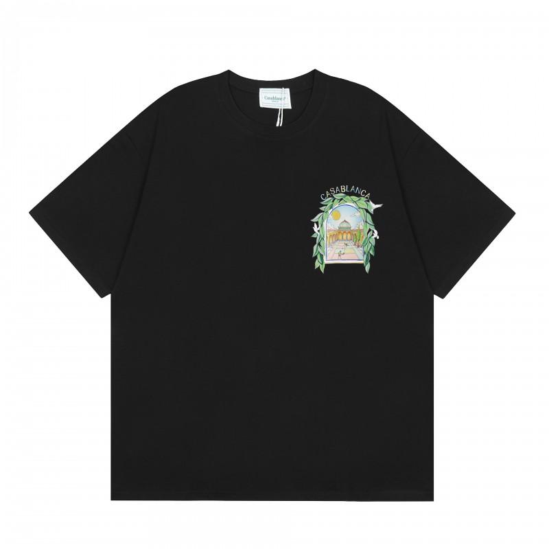 Casablanca Short Sleeve T-Shirt Men Women 2025 Casual Cotton Tee Breathable Antibacterial Loose Fit