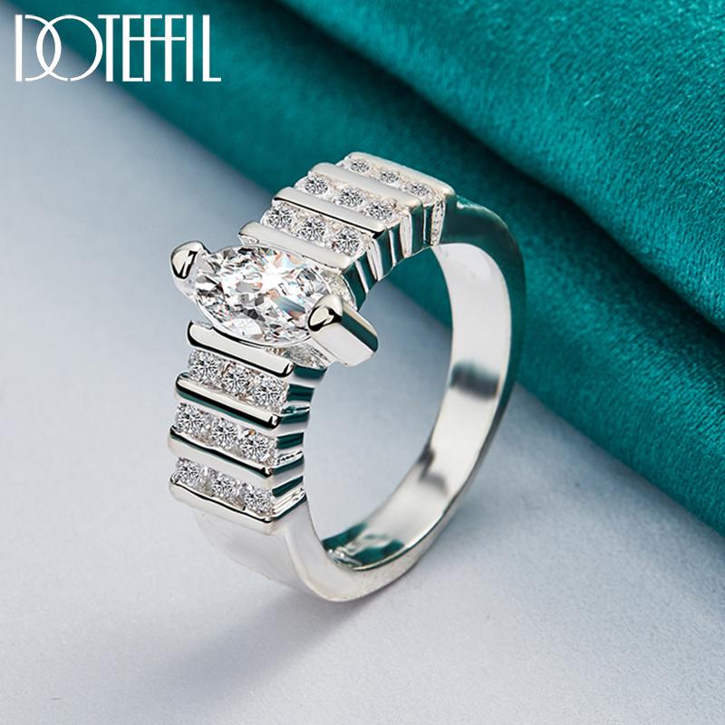 Классическое кольцо из стерлингового серебра 925 пробы с цирконием класса ААА, модные свадебные украшения