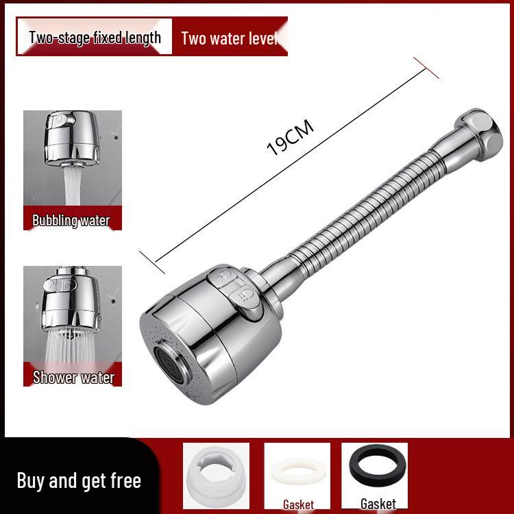 Universal Faucet Extension Tube with Shower Head, Kitchen Filter, and Aerator for Pressurized Water Flow