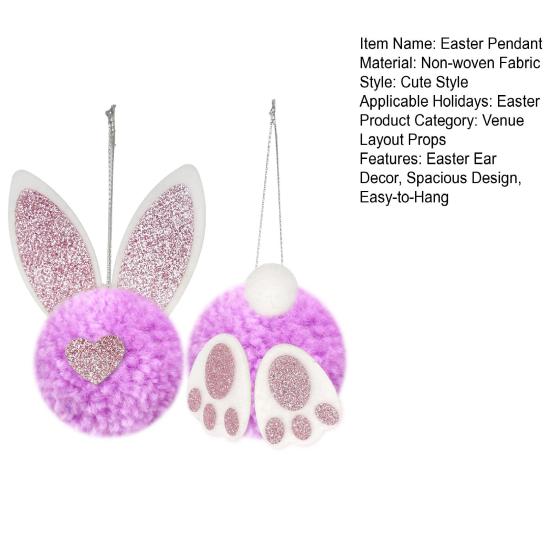 Easter Pendant with Hanging String Non-Woven Easter Bunny Butt Ear Pendant Seasonal Holiday