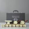 Ru kiln ceramic kung fu tea set, simple home office meeting guests, double-sided anti-scalding teapot, teacup cover bowl