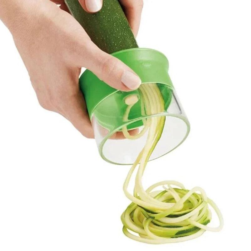 Ручной спирализатор для овощей, спиральный нож для резки овощей, ручной овощерезка 2-в-1 для фруктов, огурцов, картофеля, тыквы