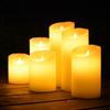 Flameless Led Candle Light Real Paraffin Wax Pillars With Realistic Swing Flames For Birthday/wedding /christmas Decor