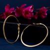 Special Gold Polish Big Round Hoop Earrings For Women Girls