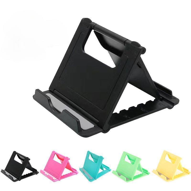 Mini Creative Portable Universal Folding Plastic Phone HolderPortable Tablet Holder Adjustable Flexible Folding Lazy Desktop Mobile Phone Stand Mount