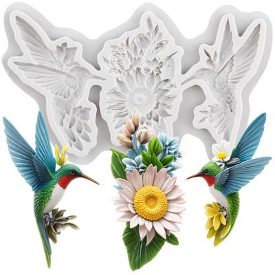 Силиконовая форма Колибри Цветок Маргаритки Формы для мастики Инструменты для украшения торта Топпер для кекса Конфета Сахарная мастика Гам-паста Полимерная глина