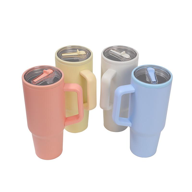 New Bingba Cup 304 Stainless Steel Straight Mouth Folding High-Value Thermos Cup With Handle Creative Water Cup