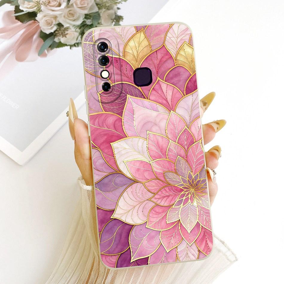 For Infinix Hot 8 / Hot 8 Lite X650 X650C X650B X650D Cute Cat Flower Cartoon Phone Case Shockproof Soft Silicone Covers Bumpers