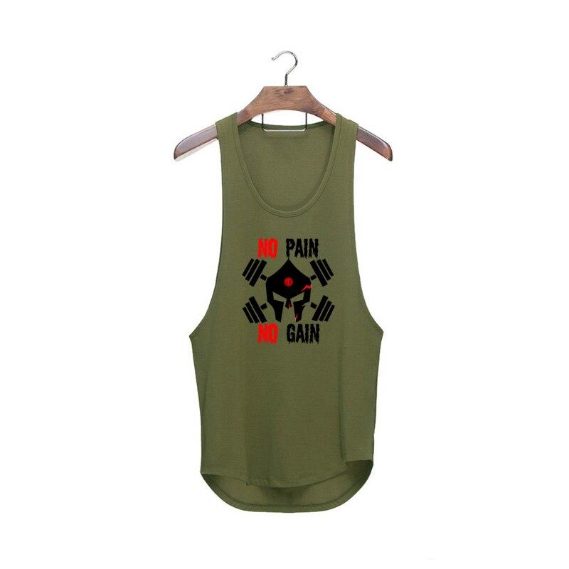 Muscleguys Brand Muscle Vest Bodybuilding Stringer Tank Top Men Summer Fitness Mens Clothing No Pain No Gain Sleeveless T Shirt Singlets