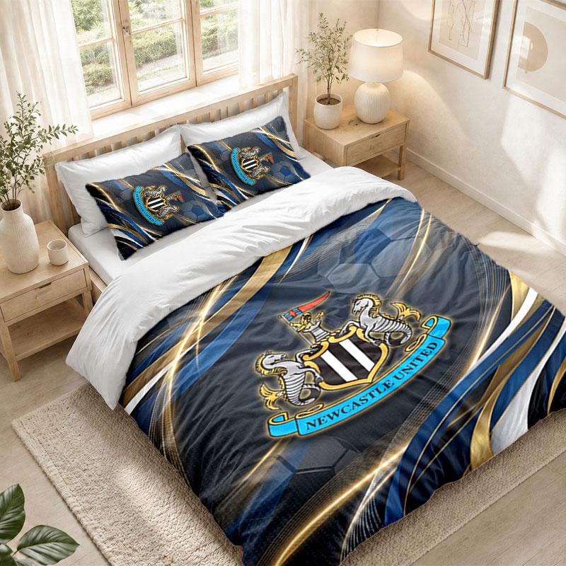 Комплект постельного белья 1 пододеяльник 2 наволочки Футбольный принт Newcastle United Декор спальни дома